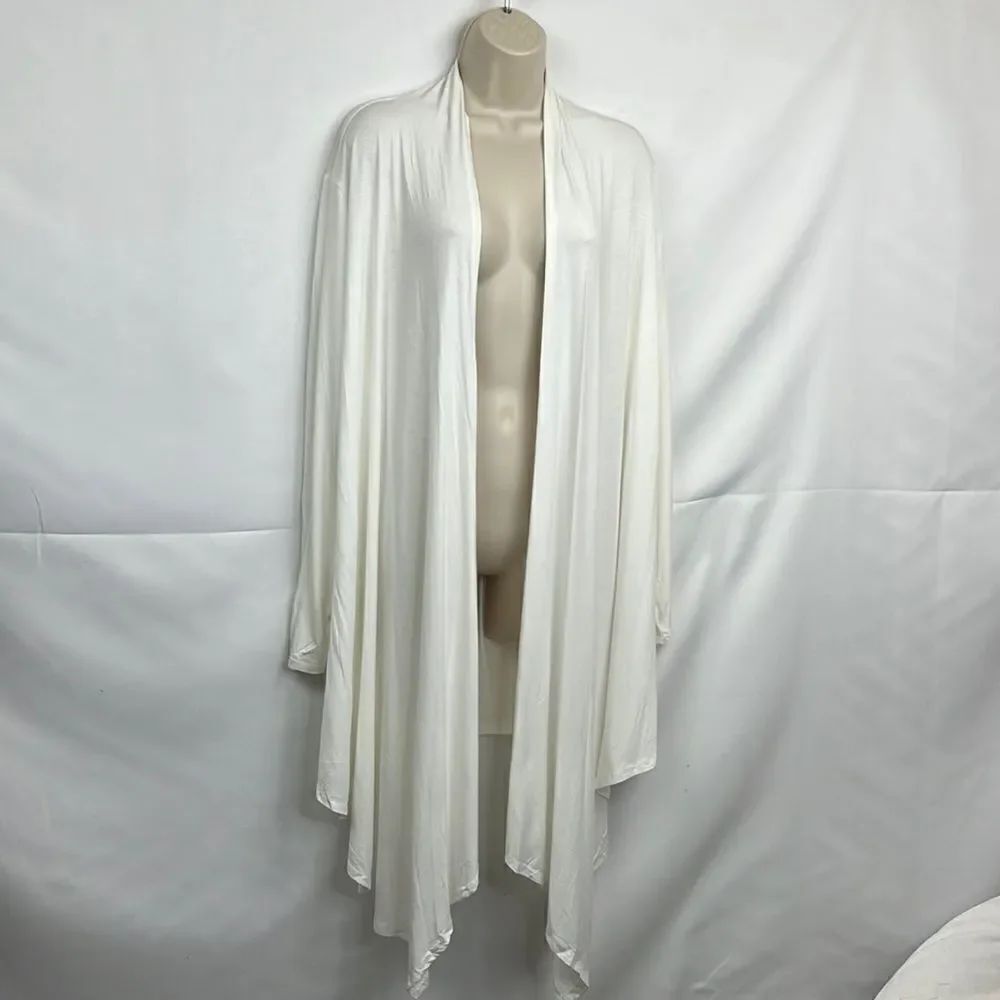 Zeagoo white open waterfall knit cardigan NWT size medium